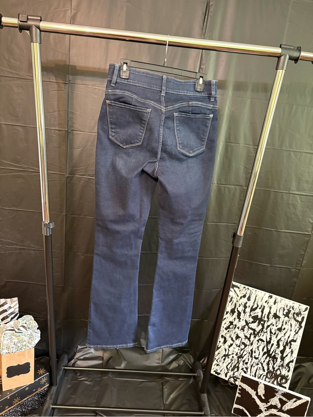 ALLOY Women's Dark Blue Flared Jeans